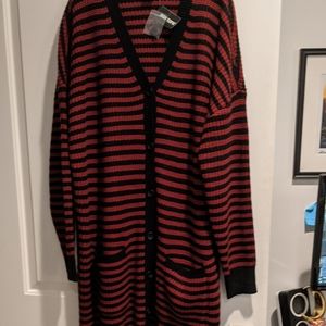 [NWT] Black & Red cable knit cardigan 2X
